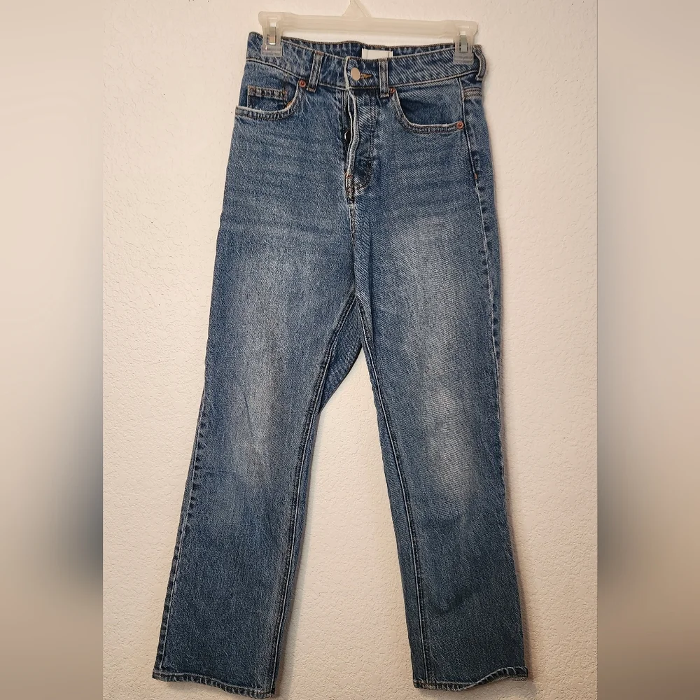 H&M Blue High‎ Rise Denim Jeans, Size 2